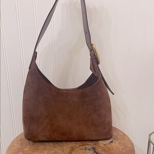 Madewell Chocolate Brown Suede Shoulder Bag